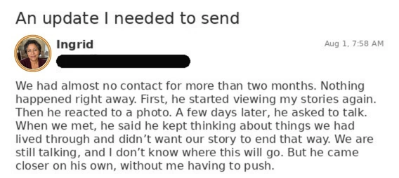 Story shared by a woman who used the Two-Name Ritual — 07